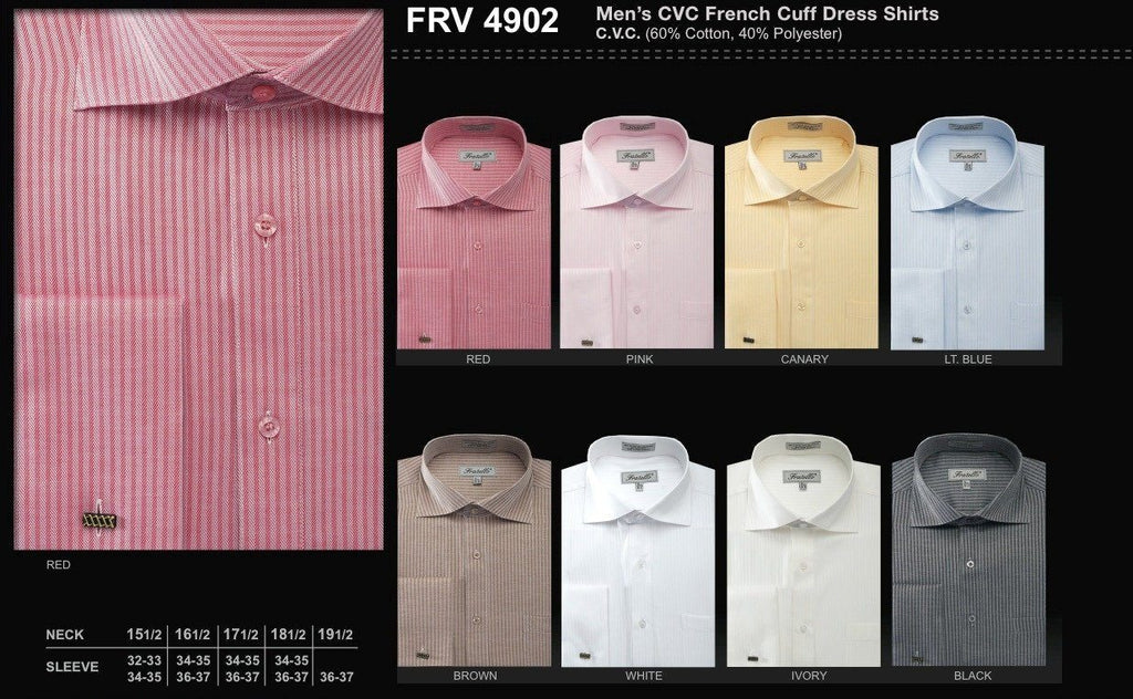Men's CVC French Cuff Dress Shirts - 8 ...